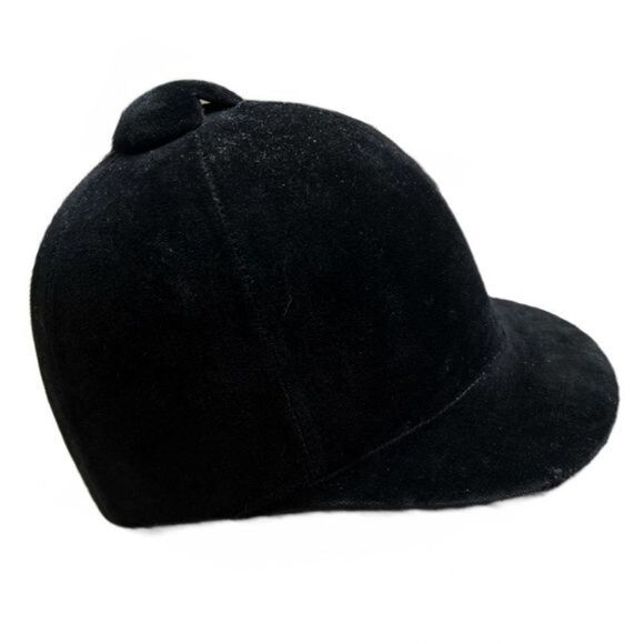 Country Rider Custom Made‎ Black Velvet Riding Helmet - Size 6 7-8 - Picture 1 of 4